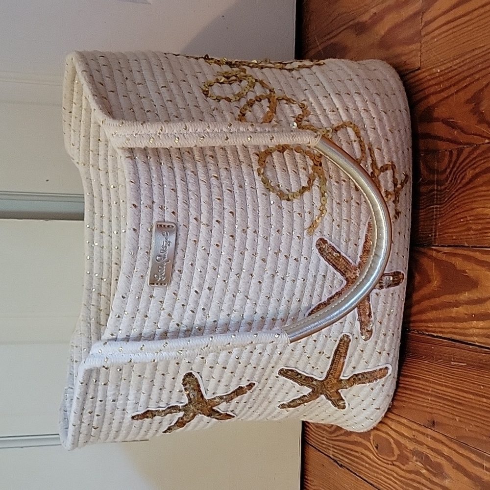 Lilly pulitzer woven voyager tote bag